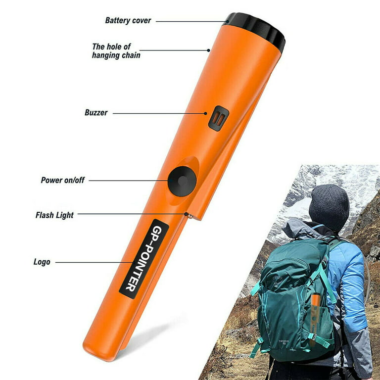 DFITO Metal Detector Pinpointer, Waterproof Handheld Pin Pointer Wand with  LED Light,Pinpointing Finder Probe Treasure Hunting for Adults and Kids