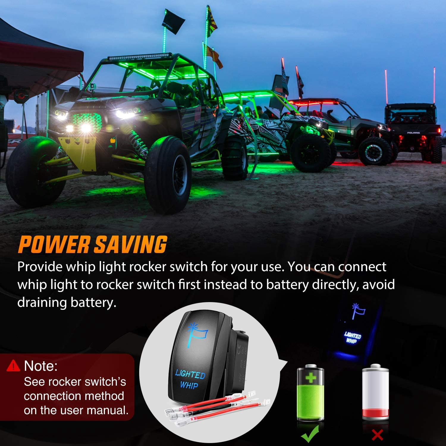 Nilight 1PC 3FT Spiral RGB Led Whip Light with Spring Base Chasing Light RF Remote Control Lighted Antenna Whips for Can-Am ATV UTV RZR Polaris Dune Buggy Offroad Truck