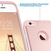 ULAK iPhone 6 Case, iPhone 6S Case, Slim Dual Layer Shockproof Bumper Phone Case for Apple iPhone 6 / 6s for Girls Women, Rose Gold