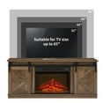 thumbnail image 3 of HSUNNS Fireplace TV Stand for Television up to 65 Inch with Storage and Farmhouse Sliding Barn Doors, TV Console with 23'' Electric Fireplace, Entertainment Center with Cabinet and Shelves, Brown, 3 of 12