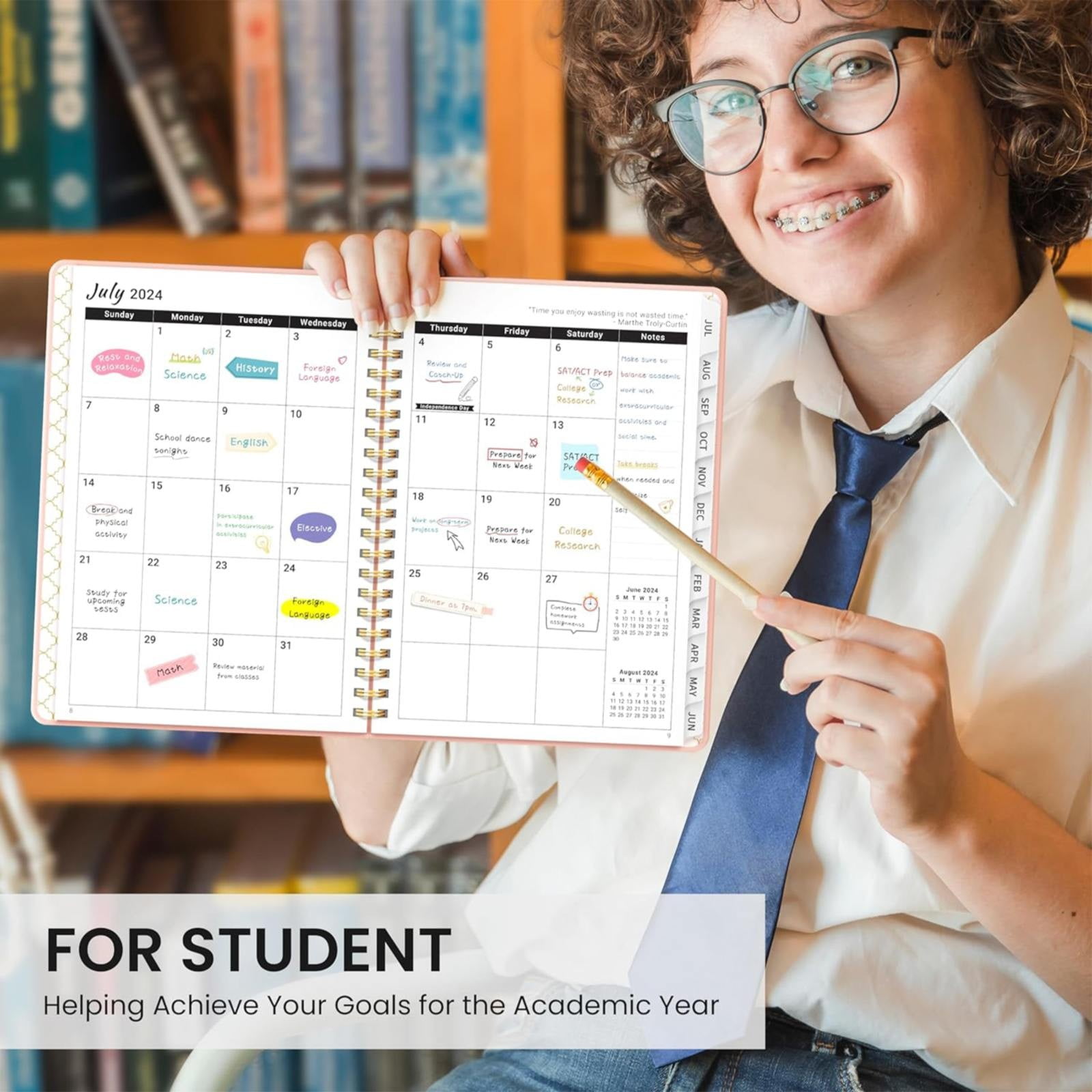 Clearance notebook for recording under $10,Academic Planner 2024 2025 For Women & Men Monthly And Weekly Calender Planner Jul 2024 Jun 2025 A5 (6.3" X 8.5") Teacher Planner 2024 2025 With Tabs I