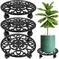 thumbnail image 1 of CNKOO 2 Paquets Support à Plantes Roulant avec Roues Caddy à Plantes en Métal avec Roues Robuste Support à Plantes Rond de 13'' Rouleaux d'Intérieur en Fer pour Plantes Poupée à Plantes avec Soucoupes pour Plantes, 1 of 8