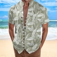 thumbnail image 3 of Camisas s Para Hombre Manga Larga Camisa de vacaciones en la playa Camisa de cuello con botones en los puños para hombre (Green, XXL), 3 of 4