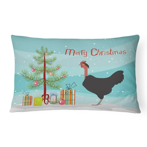Carolines Treasures BB9206PW1216 Naked Neck Chicken Christmas Canvas Fabric Decorative Pillow, Teal, 12H x16W,