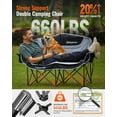 thumbnail image 4 of Double Camping Chair, Oversized 660lbs Heavy Duty Loveseat for Adults Portable Folding XL 2 Person Couch Padded Comfortable Two Seat with Cup Holder Outdoor Lawn Backyard, Black/Grey, 4 of 6
