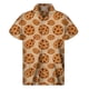 thumbnail image 2 of Camisa con estampado 3D de galletas y donas de chocolate para hombre, camisas hawaianas de verano, blusa hawaiana con solapa de calle, botones, mangas cortas, 2 of 5