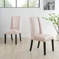 thumbnail image 2 of Side Dining Chair, Nailhead, Set of 2, Pink, Velvet, Modern Contemporary, Kitchen Room Cafe Bistro Restaurant Hospitality, 2 of 9