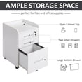thumbnail image 3 of White 3-Drawer Rolling File Cabinet with Lock - Compact Under Desk Storage for Home Office, Letter & A4 Filing, 15.4" x 15.7", 3 of 7