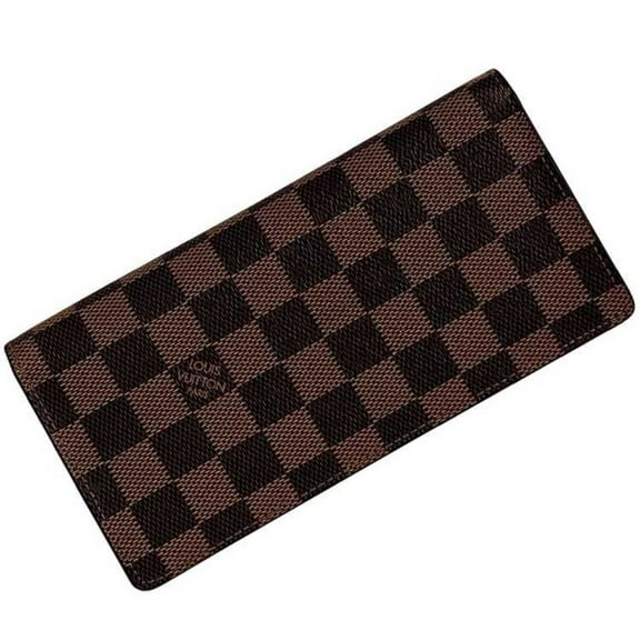 Pre-Owned Louis Vuitton Bifold Long Wallet Portefeuille Brazza f-24239 Brown Damier... (Good)