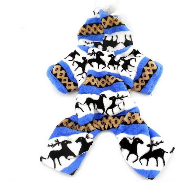 Suéter cálido para mascotas, suéter de cuello alto para perros con capucha para cachorros y gatos, capucha de algodón cálido (azul, XL)