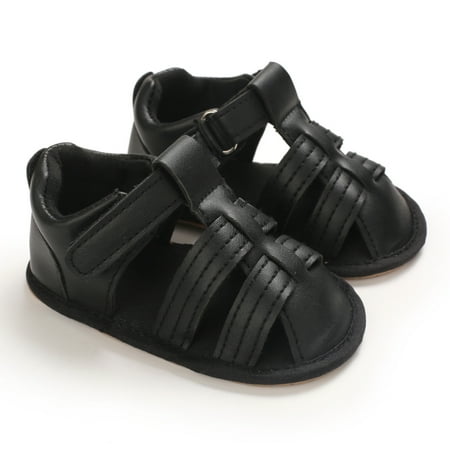 

Fidelma Baby Shoes Gift Infant Baby Girls Boys Soft Summer Shoe Rubber Outdoor First Walker Shoes Black-12