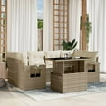thumbnail image 1 of vidaXL 7 Piece Garden Sofa Set with Cushions Beige Poly Rattan, 1 of 5
