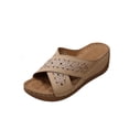 thumbnail image 3 of longantii Orthopedic Sandals for Women Arch Support Flat Wedge Sandals Wide Non Slip Slip on Hiking Shoes Comfort 2026 New Orthopedic Shoes Beige, 3 of 6