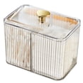 thumbnail image 1 of Caja Almacenamiento Cosméticos Con Soporte para Bolas Algodón Plástico Transparente 2 Ranuras Tocador Y Baño, 1 of 9