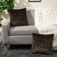 thumbnail image 6 of Sanmadrola Pillow Covers 18x18 Plush Leopard Throw Pillow Cover Faux Rabbit Fur Cozy Super Soft Decorative Throw Pillows for Couch Bed and Home Decor, 2 Pack, 6 of 8