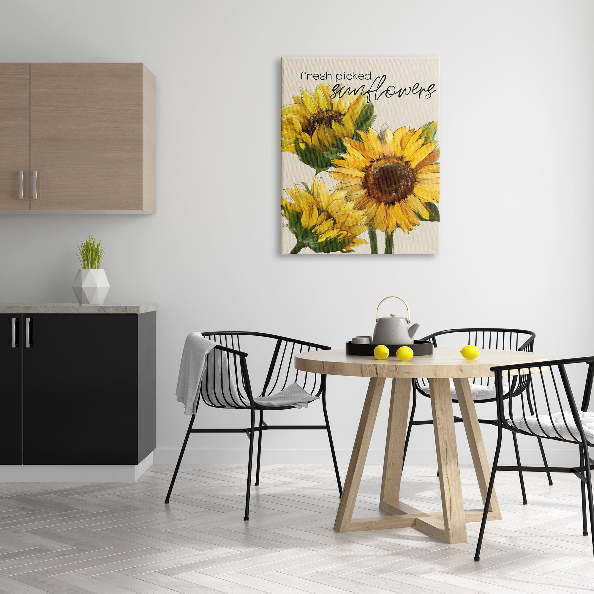 Stupell Industries Fresh Picked Sunflowers Calligraphy Vivid Yellow Blossoms Graphic Art Gallery Wrapped Canvas Print Wall Art, Design by Conrad Knutsen
