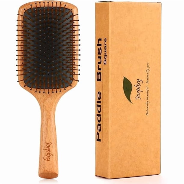 wonima11 Hair brush for Men and women,Wet Brush with Wooden Handle, Curly Hair brush, Air Cushion Brush, Wooden Paddle for Thick/Thin/Fine, Wet & Dry Styling, Square Large brush