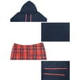 thumbnail image 5 of INSPIRE CHIC Christmas Matching Hooded Long Sleeve Top with Plaid Pants Family Pajama Sets 3XL Blue ["Women"], 5 of 5