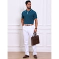 thumbnail image 5 of DARING DIVA Men's Knitted Ribbed Hem Short Sleeve Textured Golf Shirts M Royal Blue, 5 of 7