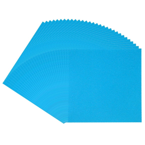 Uxcell 12x12" Glitters Cardstock, 30Sheets No-Shed Shimmer Glitters Paper, Blue