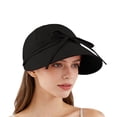 thumbnail image 2 of Bow Baseball Cap for Women Adjustable Bow Wide Brimmed Solid Color Quick Drying Outdoor Fisherman's Cap Fashionable Duckbill Hat Breathable Seaside Sun Hat Visors, 2 of 4
