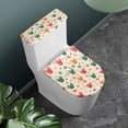 thumbnail image 2 of HELLHERO Cozy Toilet Dust Cover Set Elastic Bottom Polyester Fabric, Adjustable, Fits All Toilet Shapes U-Shaped, Deer Snowflakes, 2 of 8