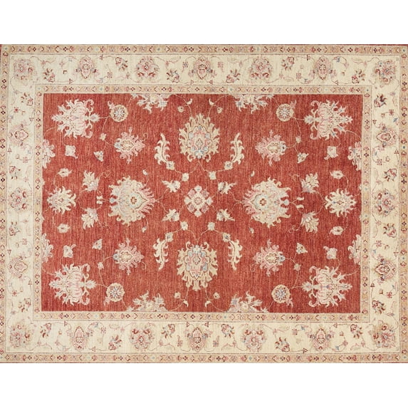 Ahgly Company Indoor Rectangle Traditional Bright Orange Oriental Area Rugs, 5' x 8'