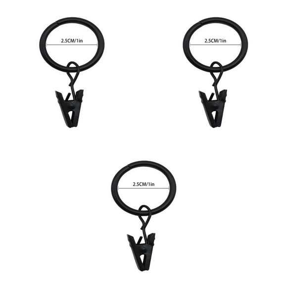 Advancent 10 Pieces Window Curtains Hanging Hook Accessory Replacement with Clamps Drape Clips for Household Living Room Office Type1