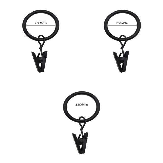 Inteprter 10 Pieces Window Curtains Hanging Hook with Clamps Replacement Accessory Drape Clips for Household Living Room Office Type1
