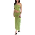thumbnail image 2 of Biekopu Women's Summer Midi Skirts, Bohemian Low Waist High Low Hem Swing Ruffle Long Skirts, 2 of 7