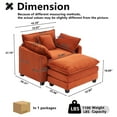thumbnail image 2 of Oversize Chair with Ottoman, Gexpusm Modern Comfy Living Room Chair, Corduroy Upholstered Armchair, Compact Reading Chair with Footrest for Living Room, Bedroom and Office,Orange, 2 of 6