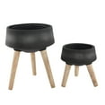 thumbnail image 4 of Flora Bunda 15 Inch & 11.5 Inch Fiberglass Pot on Legs Mid Century,Ivory White,Set of 2, 4 of 5
