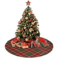 thumbnail image 4 of 36 48 Inch Clan Hay Red and Green Scottish Tartan Traditional Christmas Tree Skirt Rustic Xmas Tree Holiday Decorations, 4 of 4