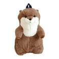 thumbnail image 1 of Plush Sea Otter Backpack, Modern, Soft, Durable, Shoulder Bag, Creative Animals, brown, 1 of 8