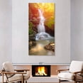 thumbnail image 2 of Elephant Stock Nakhon Nayok Waterfall Wall Art - Vertical Multi Panel Canvas - Living Room Wall Decor - Nature Multi Panel - Green And White Decor - 39" x 80", 2 of 8