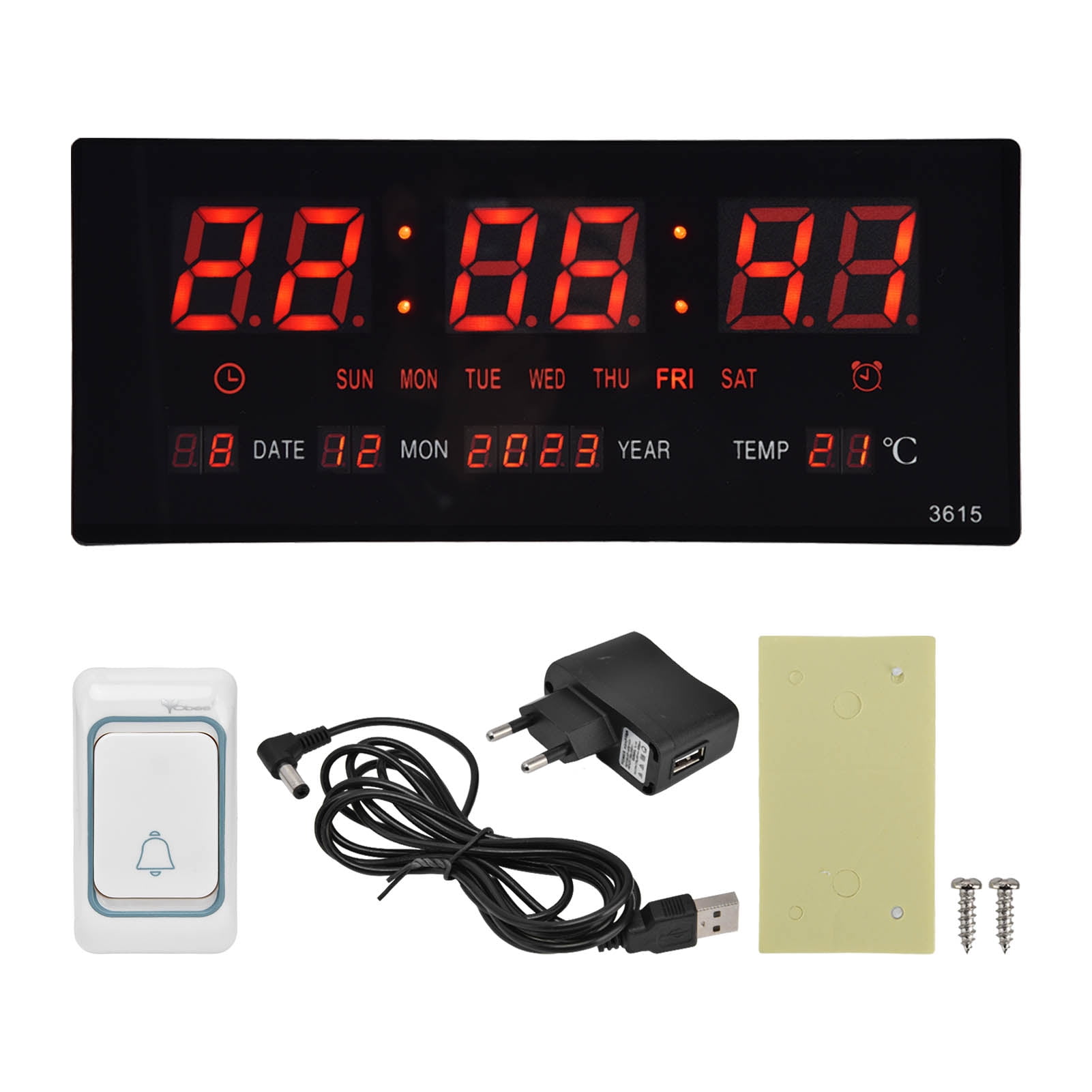 Digital Wall Clock, Plug In Use Gym Wall Clock Placement Method