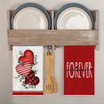 thumbnail image 4 of Sm:)e Forever Dark Eucalyptus Leaves Heart Valentine Kitchen Dish Towels Set of 4, Red 18 x 26 Inch, 4 of 7