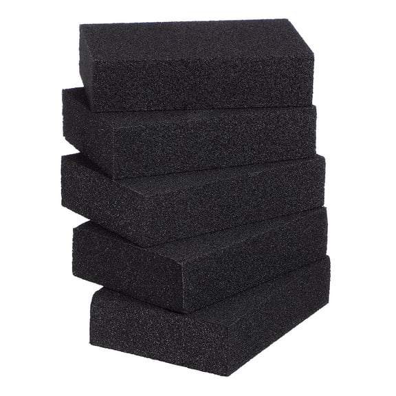 OUNONA 5-Pack Black Heavy Duty Scrub Sponge Brushes for Kitchen Dish Cleaning and Tough Scrubbing