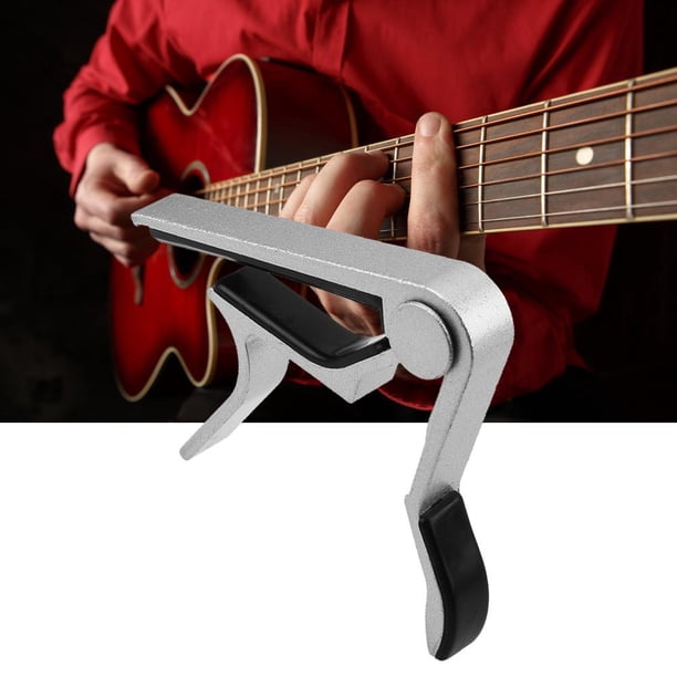 Tnstrumento Musical Aleación Tune Clamp Key Trigger Capo para guitarra eléctrica acústica (plata)
