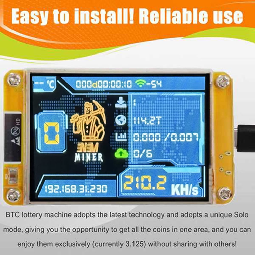 NMMiner NerdMiner 235KH/S Bitcoin Crypto Solo Lottery Miner 2.8 Inch Smart  Display with Acrylic Shell Upgraded NerdMiner - Walmart.com