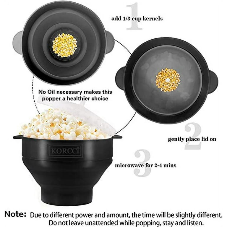  W&P Microwave Silicone Popcorn Popper Maker, Black