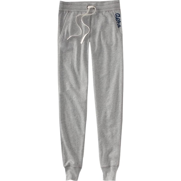 Aeropostale - Pantalones de chándal informales de tiro bajo para mujer, gris, extragrande