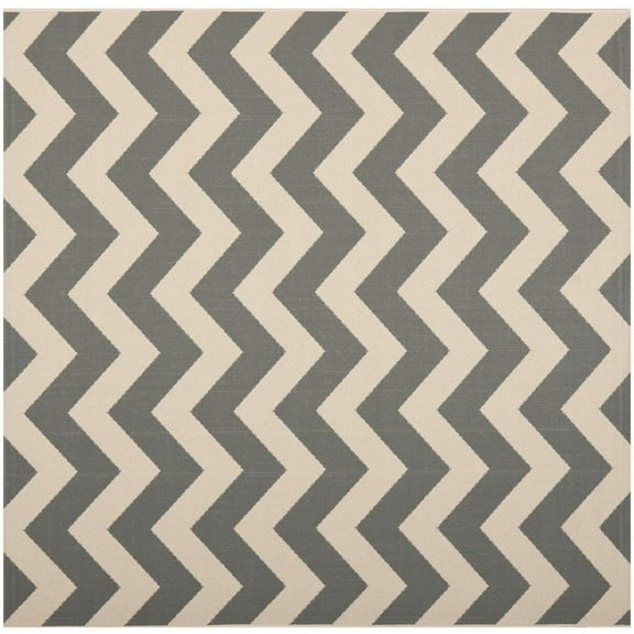 Safavieh Courtyard Bailey Chevron Indoor/Outdoor Area Rug, 7'10" x 7'10" Square, Grey/Beige