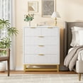 thumbnail image 4 of 5 Drawer Dresser for Bedroom Modern Wood Storage Dresser Organizer with Gold Metal Handles  for Hallway, Entryway, 4 of 6