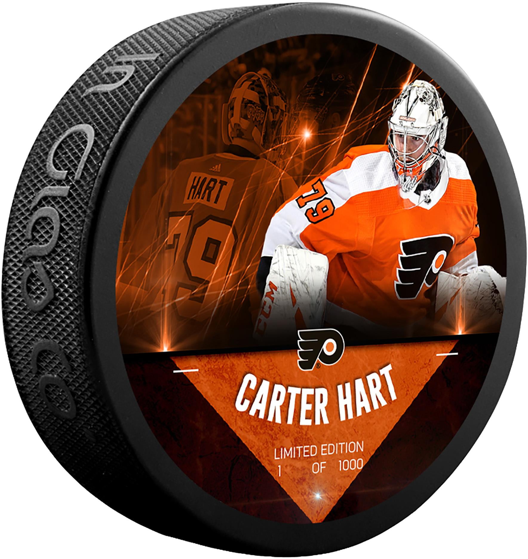 Carter Hart Philadelphia Flyers Unsigned Fanatics Exclusive Player Hockey Puck - Limited Edition of 1000