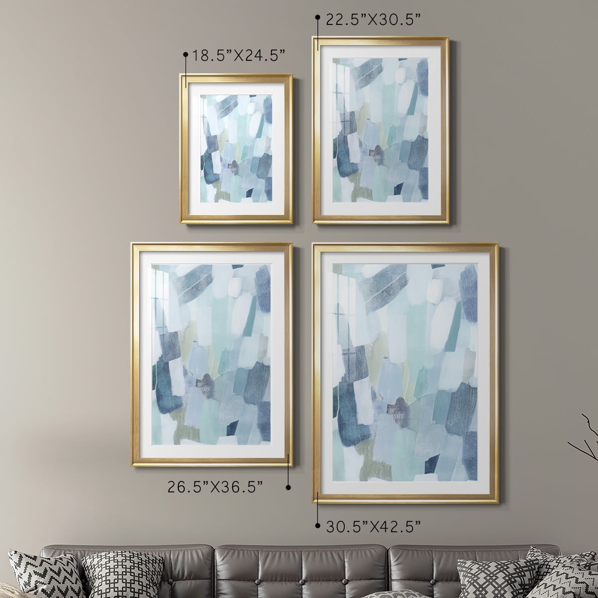 Wexford Home Dusky Gale I Premium Framed Print, 30.5" x 42.5" - Ready to Hang, Gold (Set of 2)