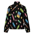 thumbnail image 6 of Jackets for Women Winter Coat Jackets Flannel Stand Collar Jacket(Art Supplies Stars Pattern,Size:S-4XL), 6 of 7