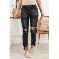thumbnail image 3 of ABPHQTO Vaqueros lavados slim fit negros rotos de mujer, 3 of 5