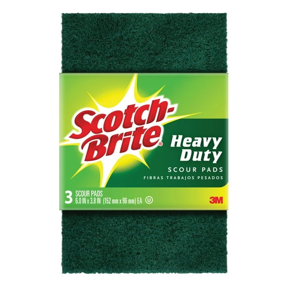 Scotch-Brite Heavy Duty Scour Pad - Extra Strength Cleaning - 3 Count Pack of 10 (30 Pads)