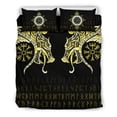 thumbnail image 3 of Juego De Cama Vikingo, Fenrir Cuervo Y Vegvisir Tatuaje Amarillo Rlt12, 3 of 6